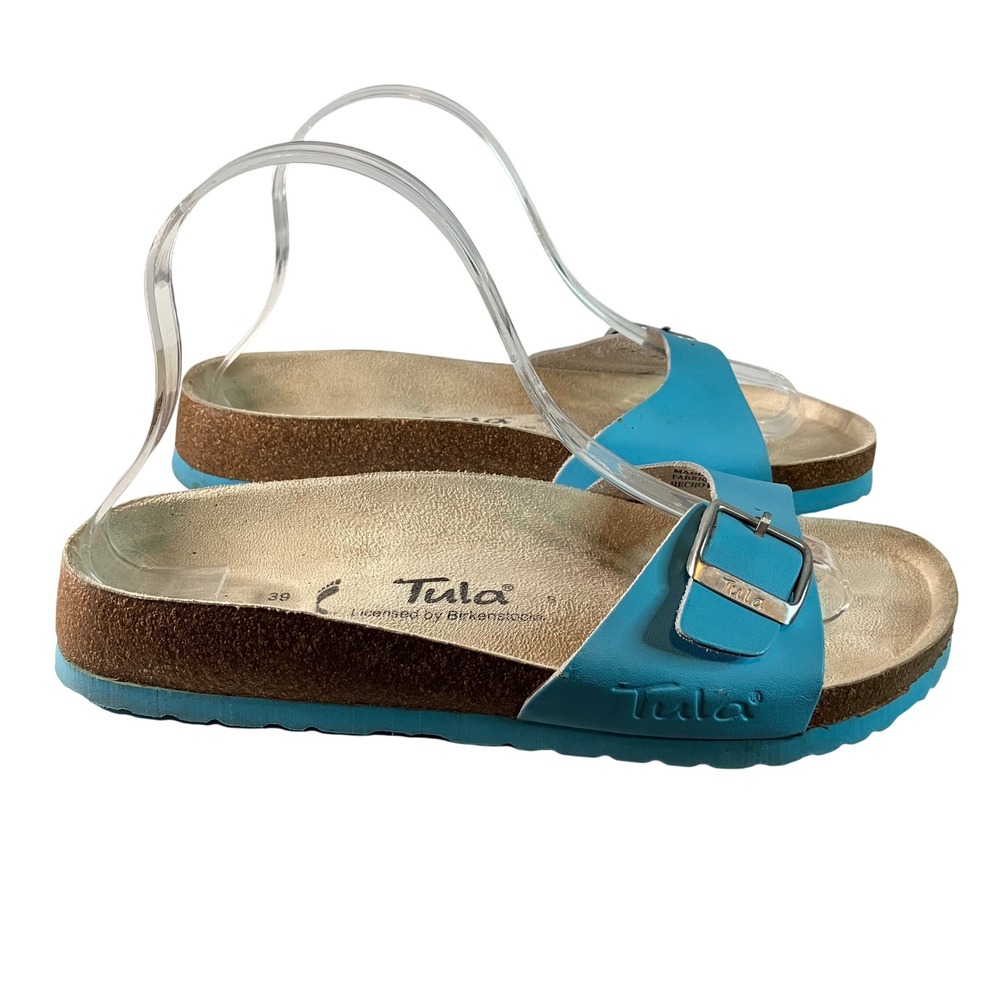 Tula Licensed by Birkenstock Blue Slide‎ Sandals Cork Footbed Womens 39 8